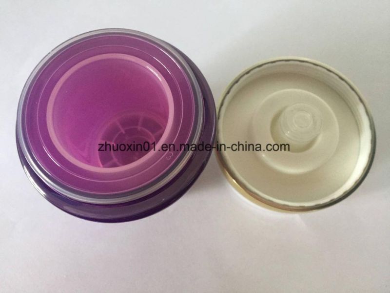 50g Green Colorful Food Grade Acrylic Mirror Face Cream Jar with Press Button