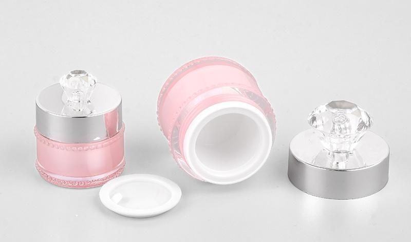 in Stock Fast Shipping Diamond Lid 5g 10g Plastic Empty Facial Cream Container Cosmetic Packaging Cream Jar