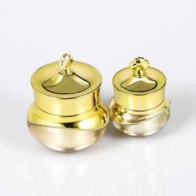 5g 10g 15g 20g 20ml 30ml 80ml Luxury Acrylic Jar and Cream Bottle Set with Gold Lid