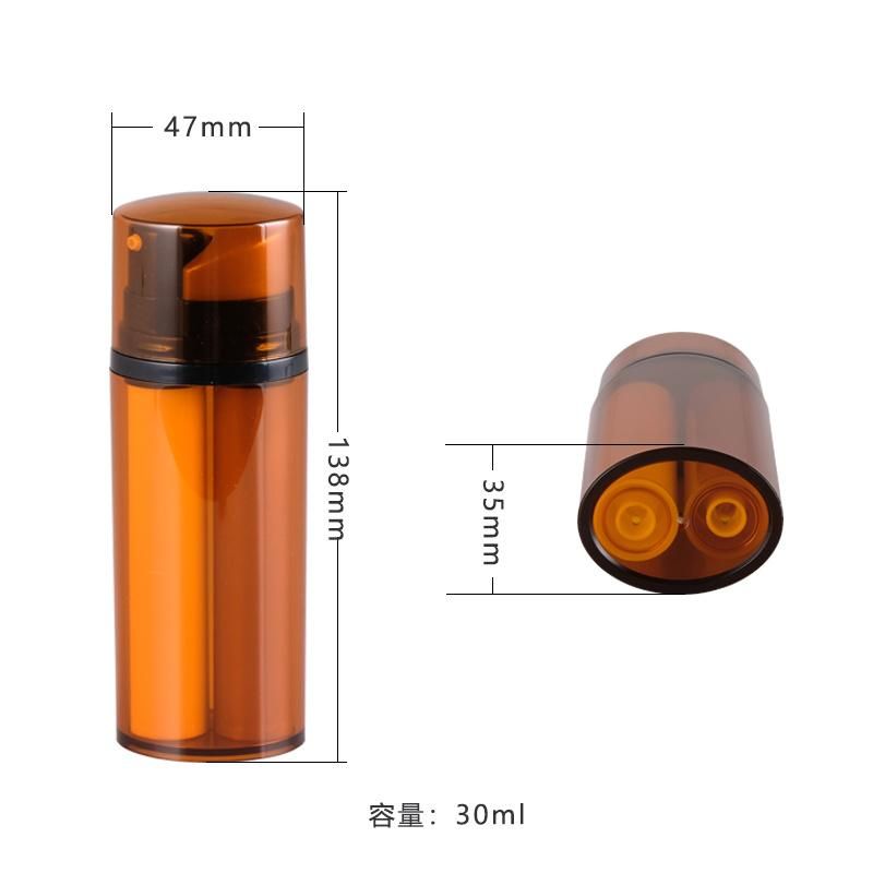 Latest Design 30ml Double Tube Serum Plastic Bottle Lotion Bottle Airless Bottle Acrylic Bottle