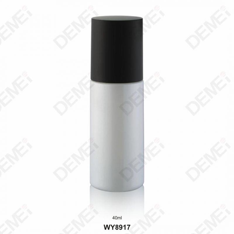 40/100/120ml 50g Cosmetic Skin Care Packaging White Straight Round Toner Lotion Glass Bottle and Cream Jar with Black Cap