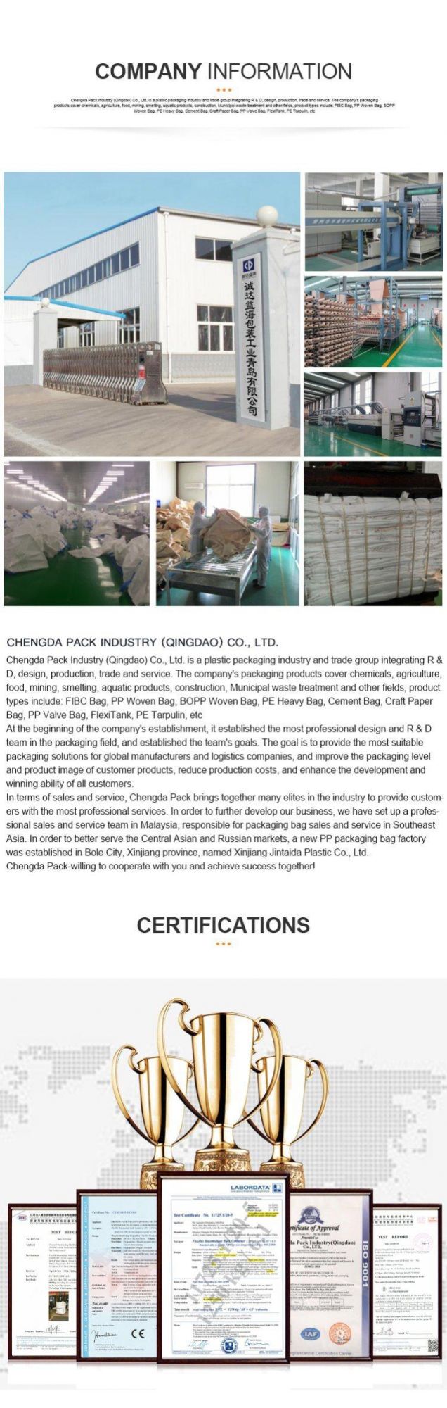 China Supplier Big Bag Flexible Container Big PP Jumbo Bulk Bags for Cement Grain Corn Wheat Rice