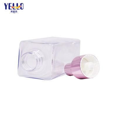 Transparent Pet Plastic Lotion Bottles Packaging Rose Gold Cosmetic Spray Bottle 120ml 180ml 200ml