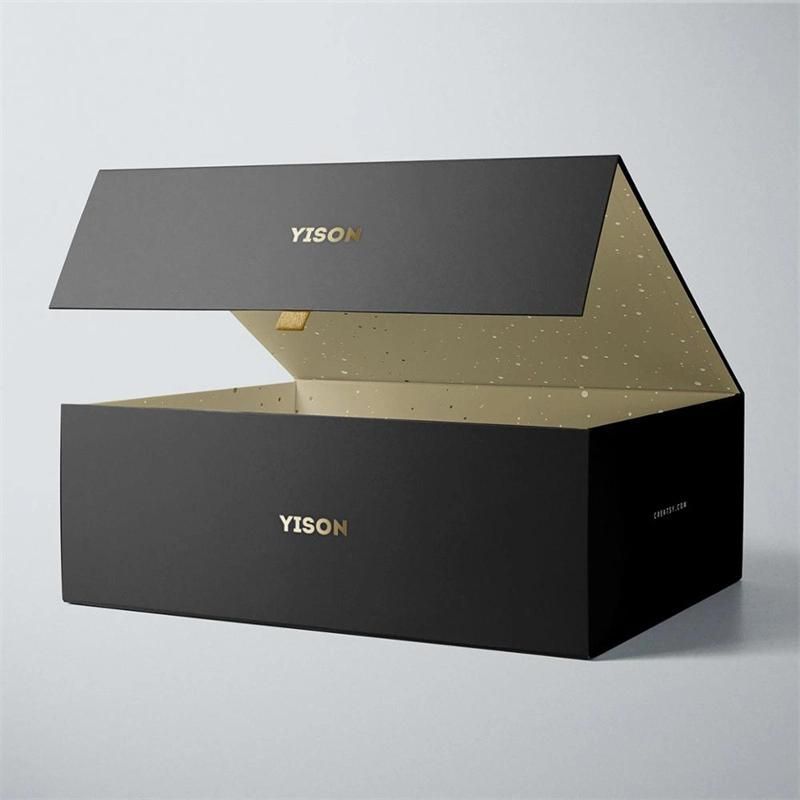 Custom Logo Book Shaped Folding Box Luxury Clamshell Extra Large Gift Box