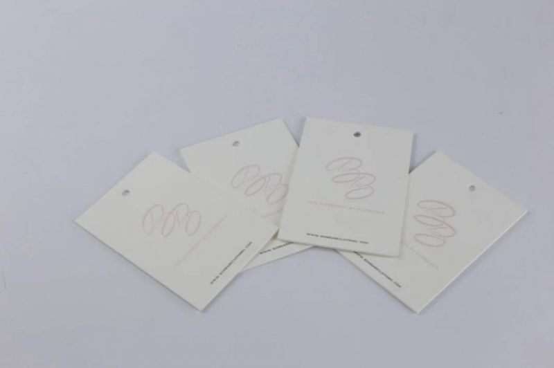 1000GSM 1mm Thick Paper Swing Tag Custom Pink Hangtag