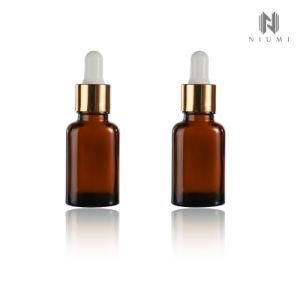 15ml Glass Essential Oil Bottle Amber Aluminum Cap Dropper Essential Oil Bottle for Skin Care Products