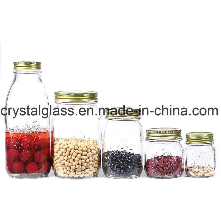 45ml 100ml 180ml 380ml 480ml Flat Drum Spice Sugar Glass Jar Container