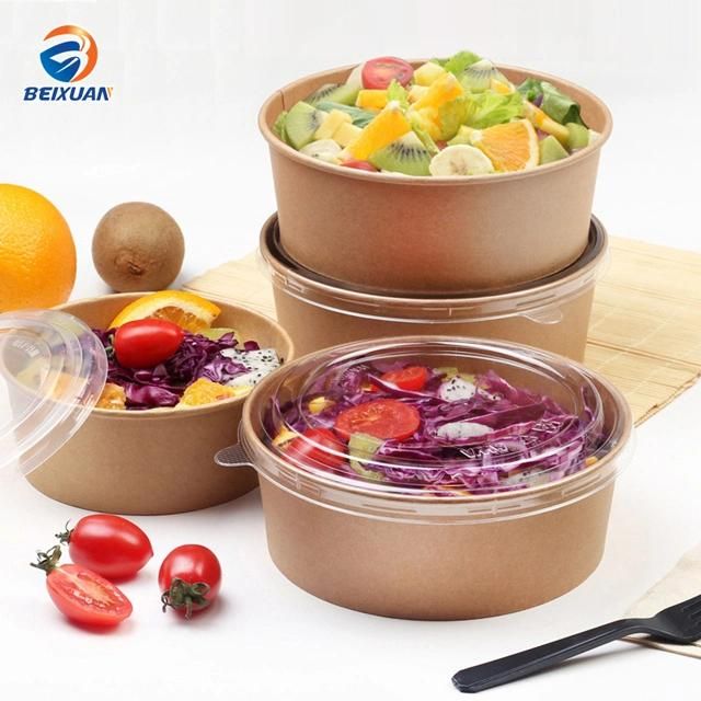 Disposable Custom Made Kraft Paper Salad Bowl