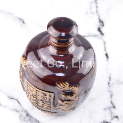 Big Volume Porcelain Pot Ceramic Liquor Tequila Bottle