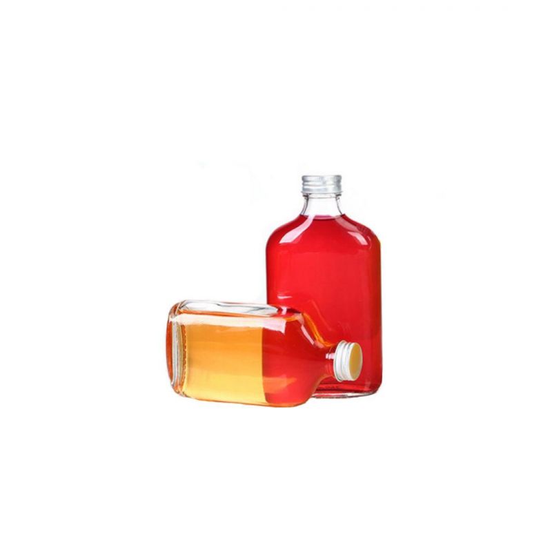 Flat Cold Brew Coffee Glass Bottle 200ml 250ml for Whiskey Flask