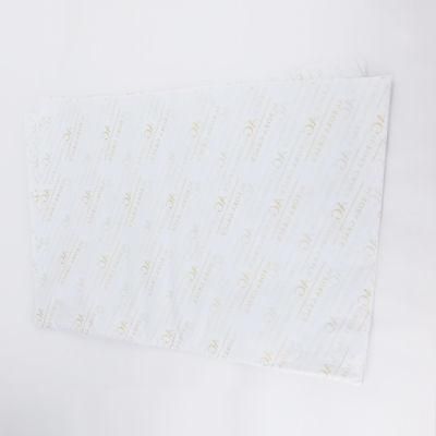 Gold Color Printed Logo White Tissue Wrapping Paper