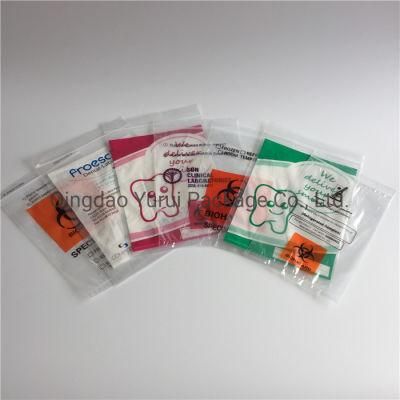 6*9 Inch Plastic Disposable 4 Walls Clear Biohazard Symbol Laboratory Use Specimen Bag with Pocket Open End