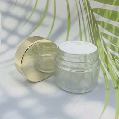 Glass Bamboo Cap 50g 100g 200g Container Luxury Cosmetic Jar with Good Price