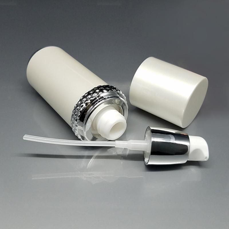 in Stock Ready to Ship 30ml 50ml 100ml New Design White Acrylic High-End Plastic Jar and Bottle Set Cosmetic Packaging