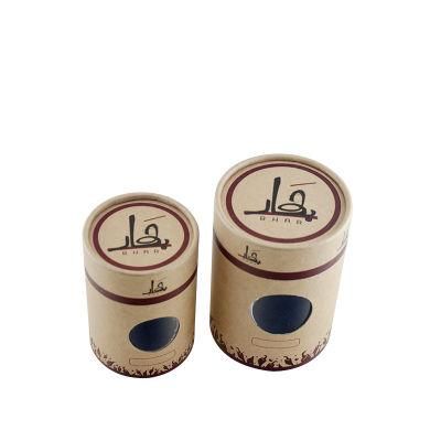 Customized Front Clear Window Round Cylinder Printed Paper Tea Box