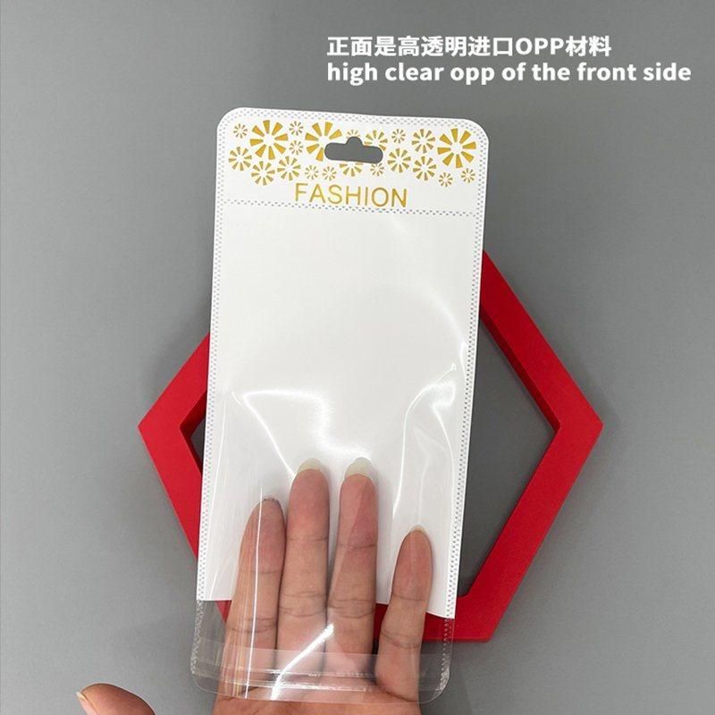 Gold Head Clear Plastic Bags White Pearl Bottom Plastic Pouch