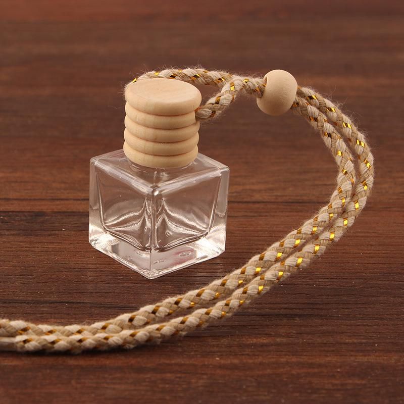 10ml Empty Bottle Auto Perfume Essential Oil Car Diffuser Hanging Bottle Car Perfume Glass Bottle with Wooden Cap