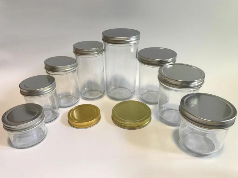 16oz Empty Custom Logo Glass Jelly Jam Preserves Hot Fill Mason Jar with Airtight Lid