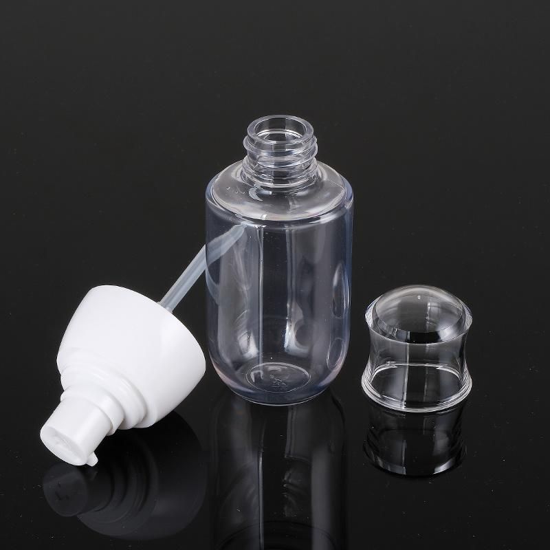 Low Price Round Lotion Bottle Cosmetic Clear 40ml 60ml 80ml 100ml Transparent Plastic Bottle