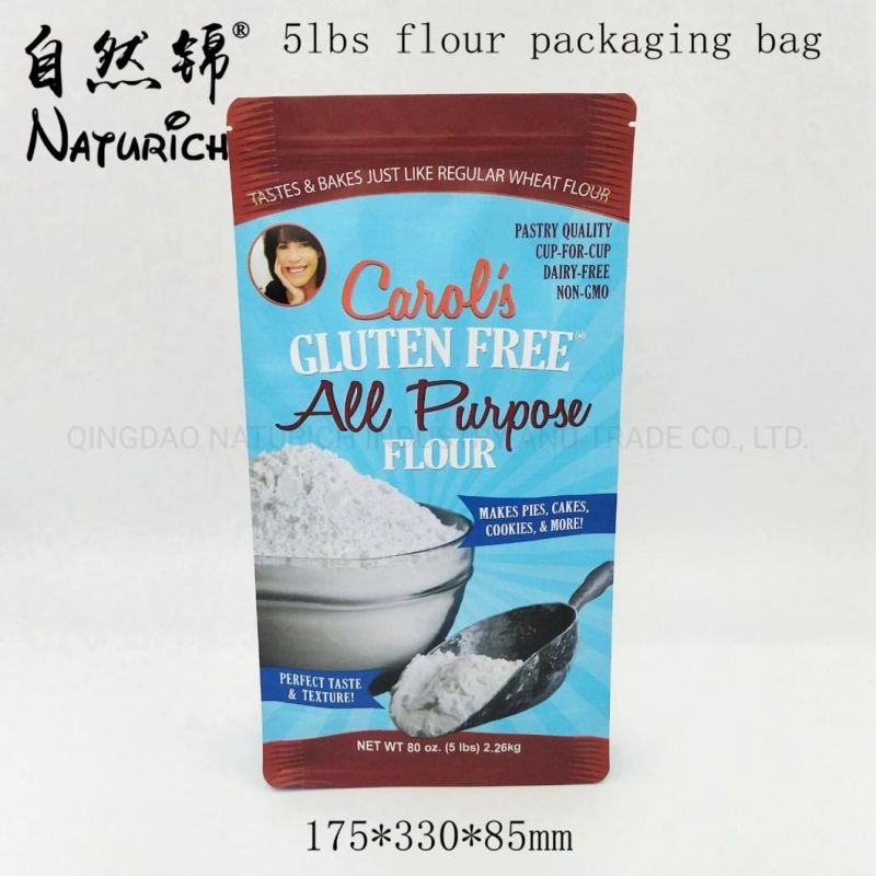 Digital Printing Wheat Flour 1kg Bag Flat Bottom Plastic Packing Bag