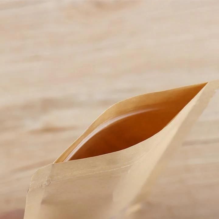 Thick Kraft Paper Self-Supporting Sealing Bag Nut Tea Food Packaging Bag Dried Fruit Sealed Bag