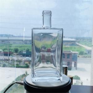 Custom Square Shape Spirits Bottle 750ml 700ml Glass Spirits Bottle