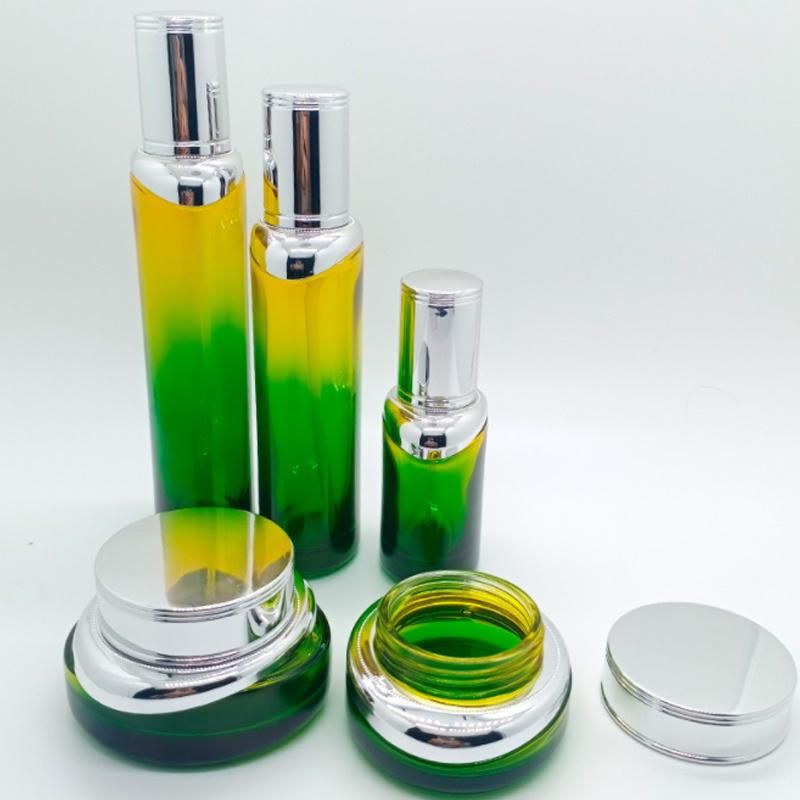 Colorful Luxury 30ml 40g 50ml 100ml Cosmetics Cream Bottle Jar Container Glass Jars and Bottles Set