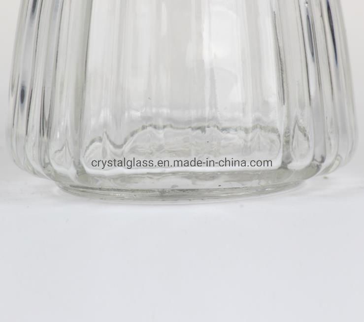 Wholesale Vertical Stripes Style Pudding Glass Bottle Yogurt Jam Glass Bottle OEM 100/150/200ml