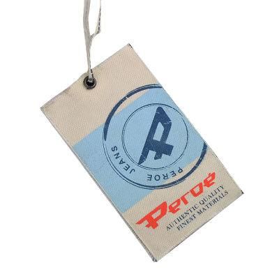 Customized Garment Ring Decorative Canvas Cotton Printed Hang Tag