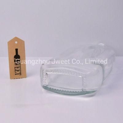 Rectangular Flat Glass Brandy Bottle 700ml