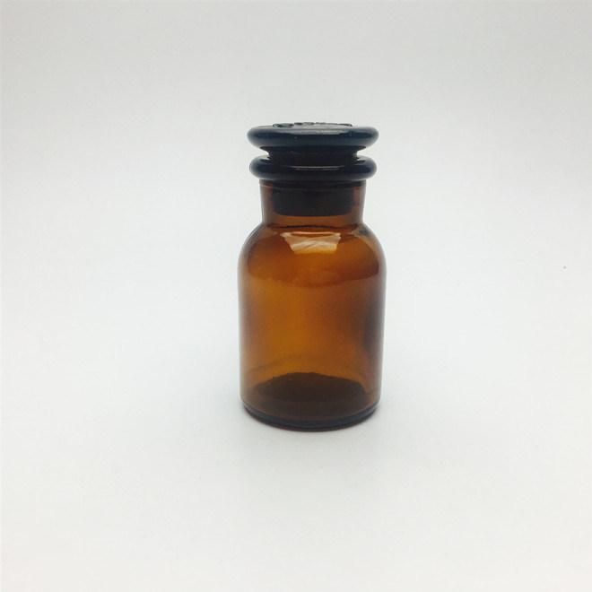 60ml Small Amber Color Reagent Bottle Medical Decoration Apothecary Glass Jar