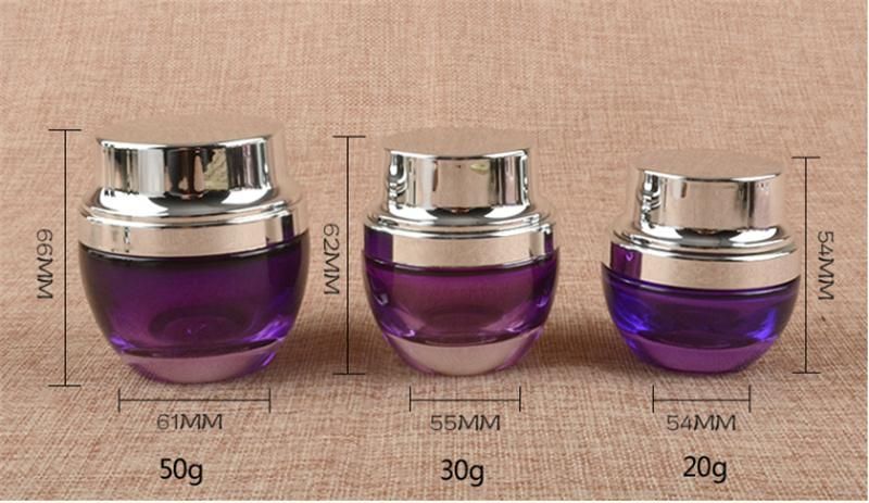 20g Glass Cream Replacement Bottle Electroplated Aluminum Cosmetic Empty Jar