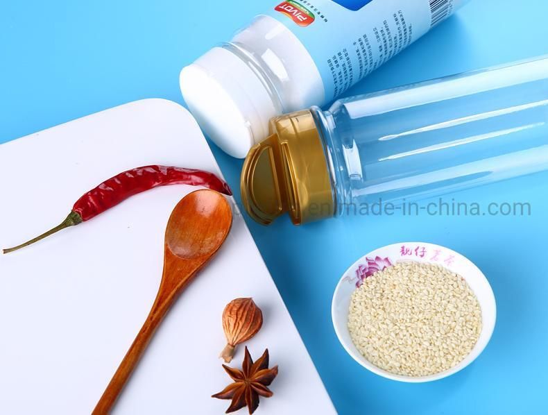 349ml Round Pet Plastic Salt Bottle with Double Lift Cover for Spices Powders