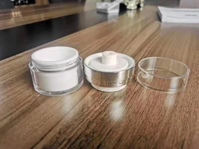 15ml 30ml 50ml Tall Airless Jar Wide Mouth Cosmetic Airless Jar Top Grade Press Pump Cosmetic Jar for Skin Care