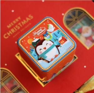 Food Grade Custom Squarecookie Tin Can Wholesale Cake Tin Box Container for Biscuit Packaging