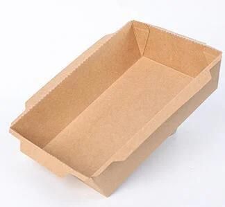 Wholesale White Brown Color Oilproof Salad Box Customized Environmentally Friendly Kraft Pulp Paper Meal Box Pasta Box Rice Meal Container