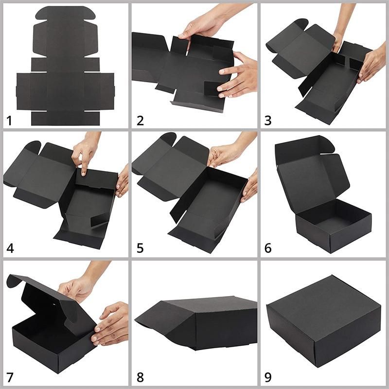 Black Square Presentation Kraft Gift Boxes