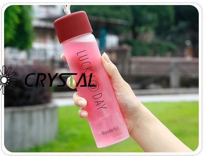 Cute 360ml Sports Glass Water Bottle with Handle