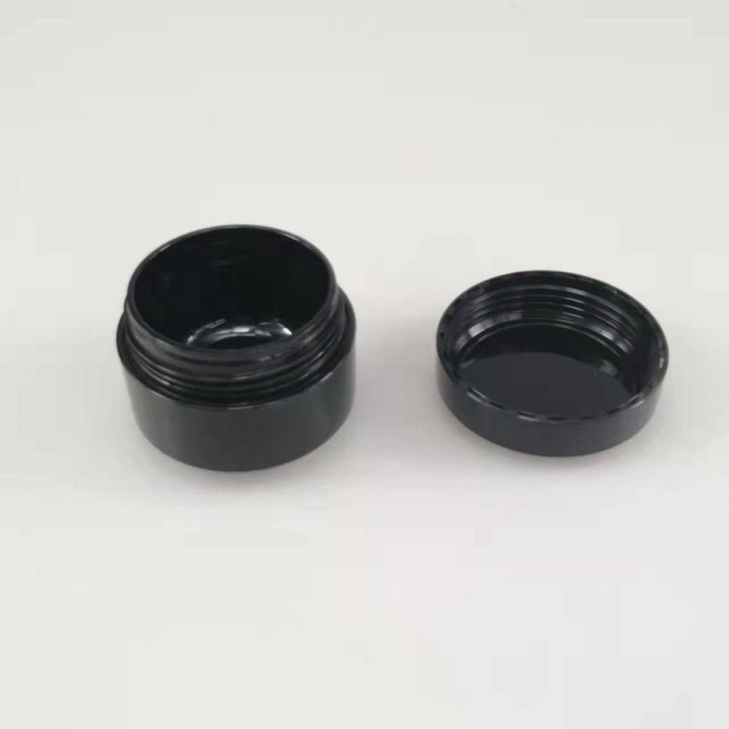 50ml Double Wall Thick PP Black Plastic Jar, Round Plastic Cream Jar 50g Cosmetic Jar