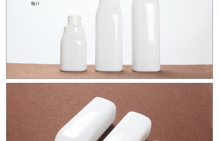 White Color Lotion Bottle in Square Shape with Wooden Caps