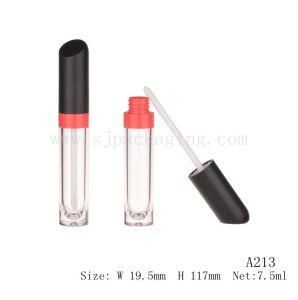 Double Wall Black and Transparent Bottle for Lip Gloss Packing, Inclined Plane Cap