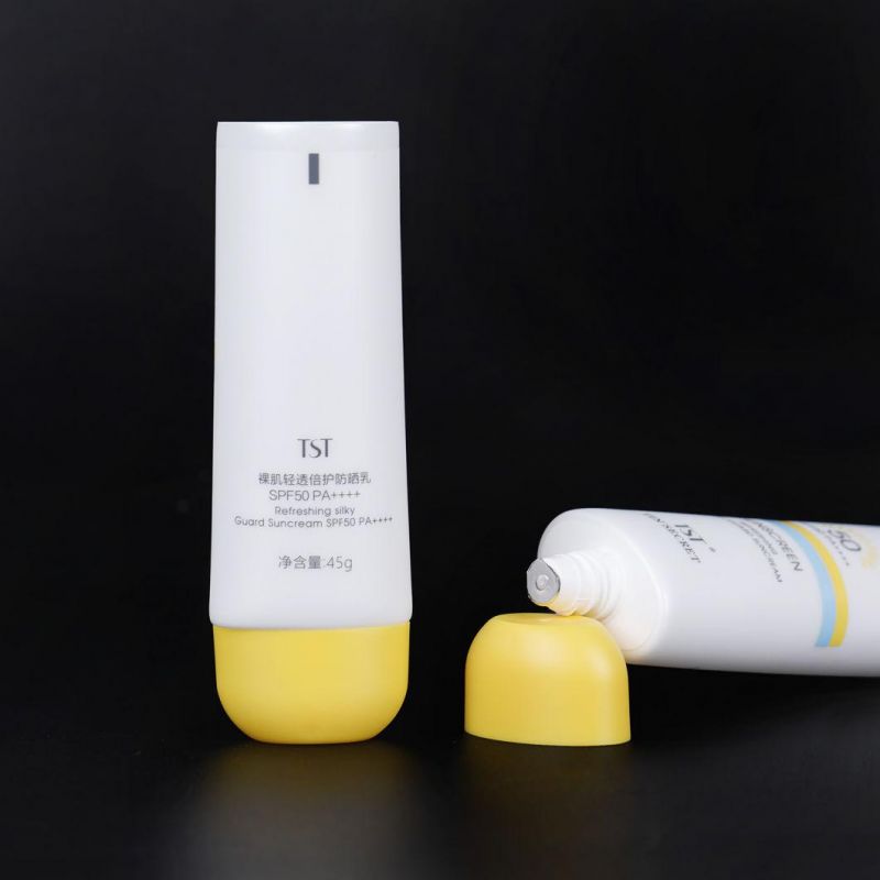 100ml Natural Skincare Packaging Textured Matte Finishing Empty Face Wash Tubes Cosmetic Plastic Tubes with Silver Screw Cap Toothpaste Tube