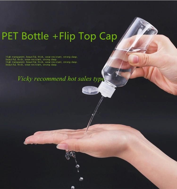 60ml 50ml 30 Ml 1 Oz Flip Top Bottle Pet Plastic Round Bottles with Flip Top Cap