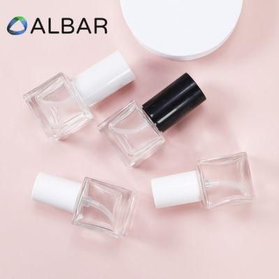 30ml 50ml Mini Glass Bottles in White and Black Pumps in Cubic Clear Polished Customization