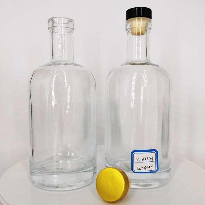 375ml 500ml 750ml 1000ml Clear White Glass Bottle Whiskey Vodka Spirit Glass Bottle for Liquor with Cork