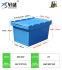 Warehouse Stackable Plastic Crate Plastic Tote Box Attached Lid