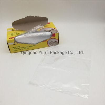 Disposabletransparent BPA Free Good Grade Plastic Packaging Top Folded Sandwich Bag