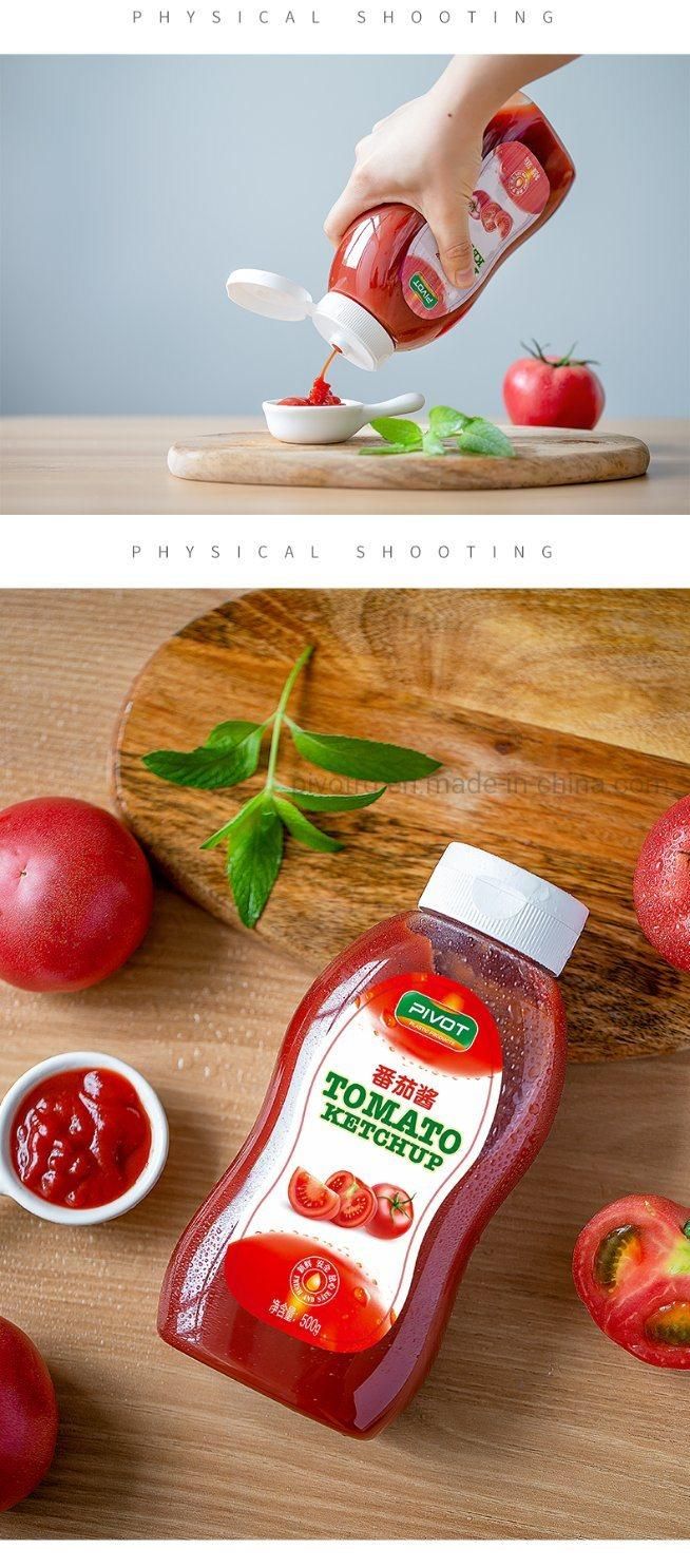 660ml Pet Plastic Sauce Bottle with Silicone Valve Caps for Packing Sauce Ketchup
