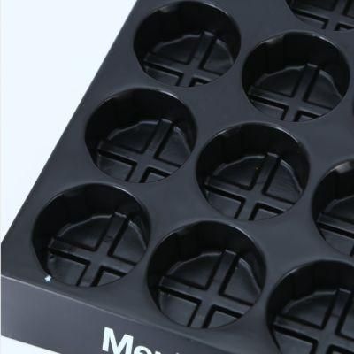 Custom Printed Logo Black Plastic Packaging Tray for Facial Cleanser