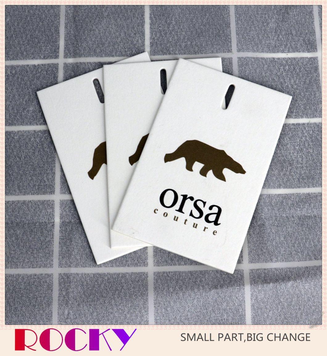 Wholesale Luxury Printed Eco Friendly Recycled Kraft Card Fashion Garment Paper Hangtags Custom Clothing Label Hang Tag